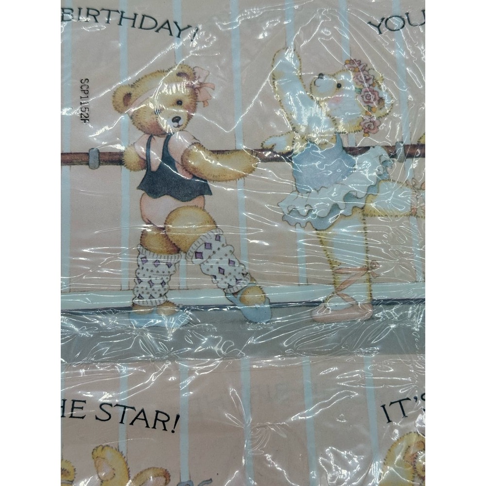 Lot Vintage American Greetings Gift Wrap Teddy Bear - Picture 7 of 7